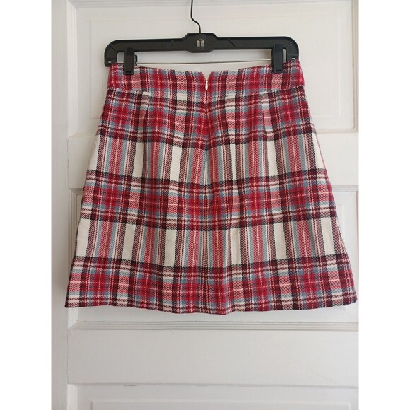 J Crew Nello Gori pleated mini skirt 4 plaid schoolgirl preppy Italian woolblend - Picture 3 of 9